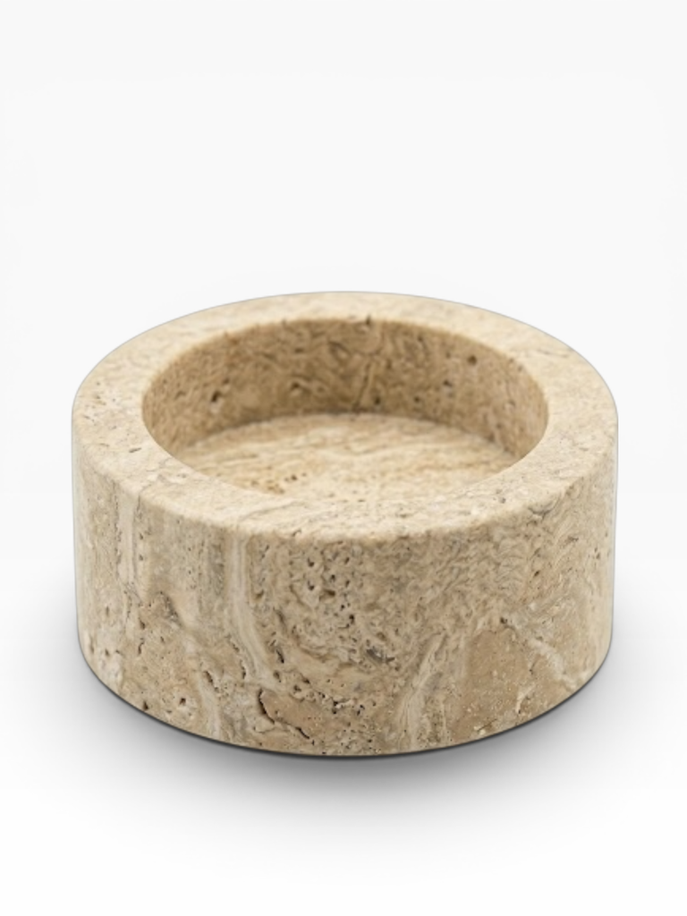 Candle holder beige travertine - candle Ø7 - Ø9,5 x 4 - p 1