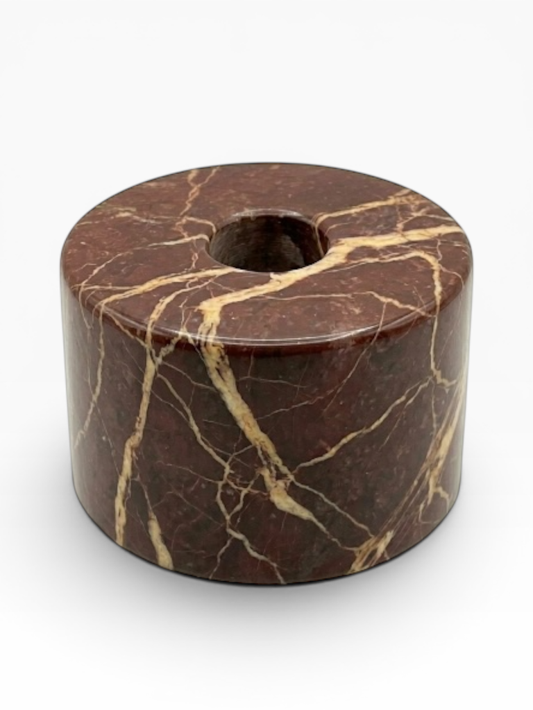 Taperholder red marble - set of 2 - Ø6,25 x 5cm - p 2