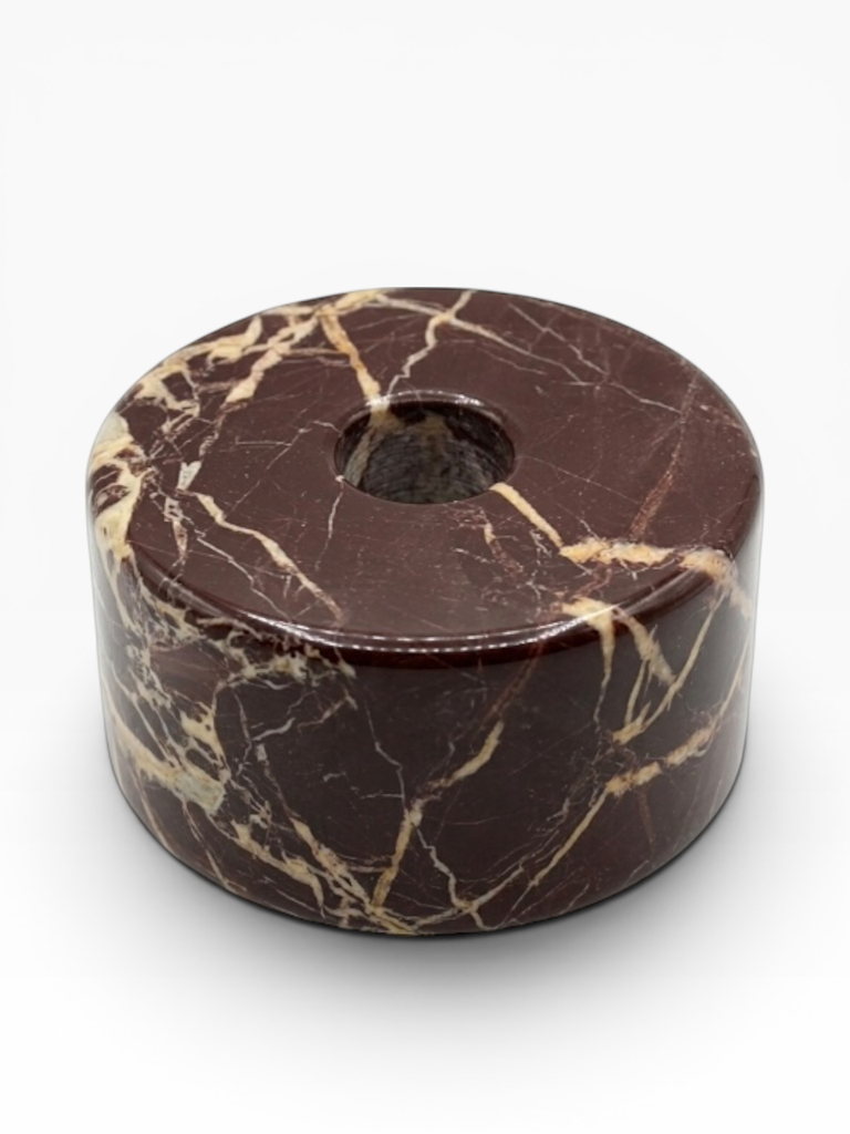 Fine taperholder red marble - set of 2 - Ø4,5 x 2,5 cm - p 2