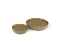 Multiwick indoor candle bowl orangic mat outside/enamel inside khaki medium - 24.5 x 21 x 8.5cm - 7 wicks - p 2