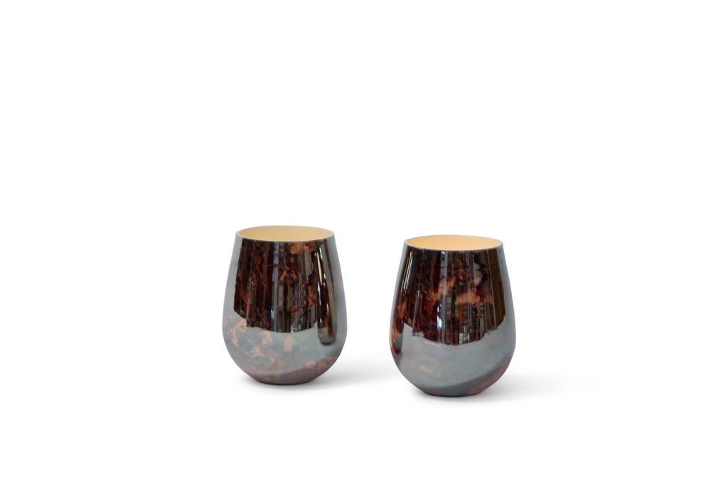 Votive burgundy marble finish small - Ø11 x 13 cm-  p 4/ 8