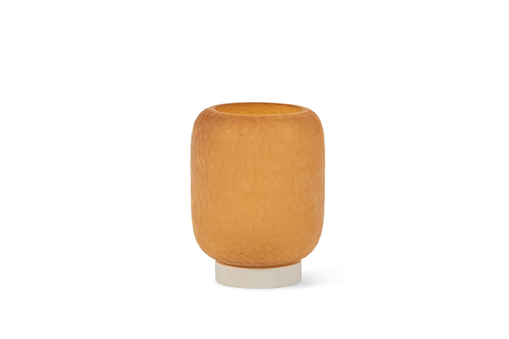 Hurricane cocoon cutted amber with stone base large - Ø20 x 29 cm - p 1