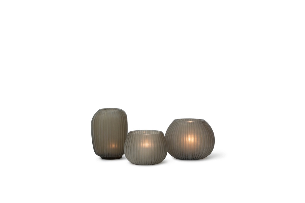 T-light holder vertical stripe cutting light smoke - 12 x 9 x 15.5 - p 2/12