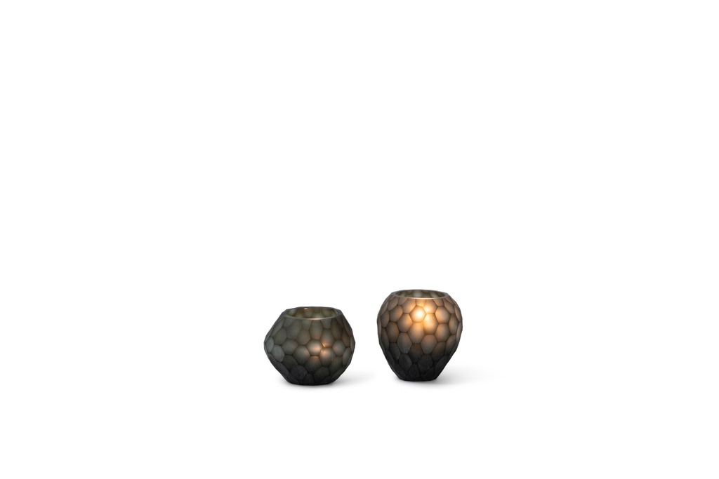 T-light holder faceted cutting smoke - 10 x 8.5 x 10 cm - p 4/24