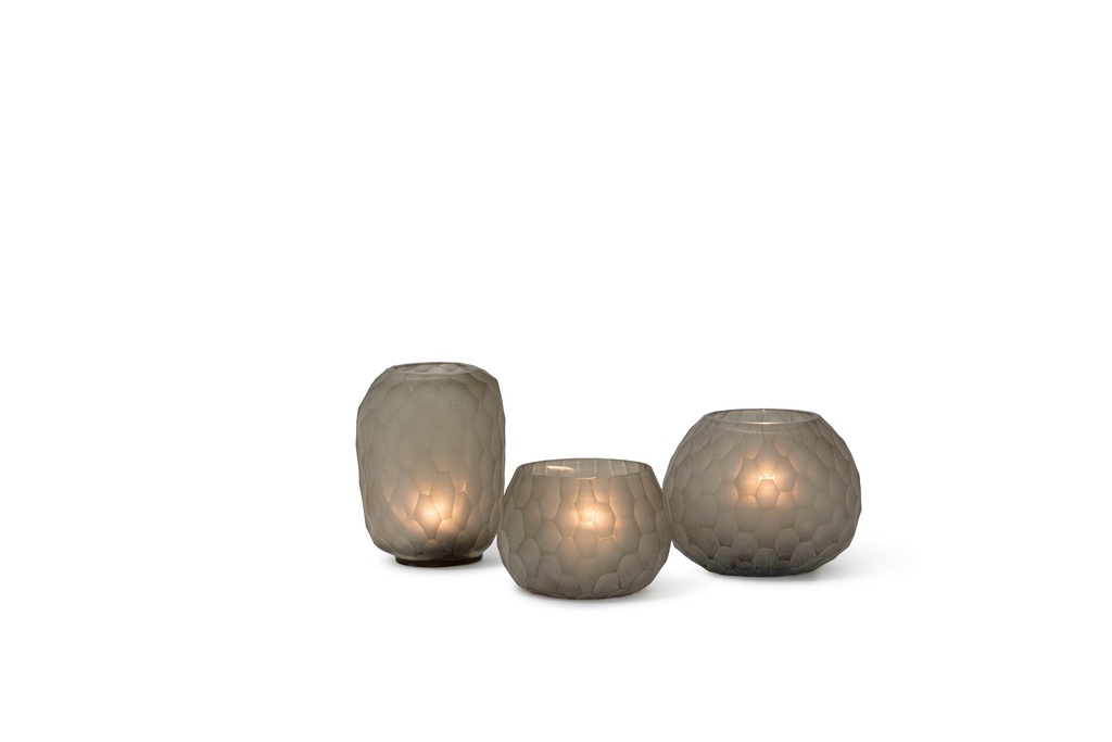 T-light holder faceted cutting light smoke - 12 x 9 x 15.5 cm - p 2/12