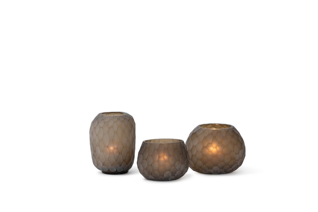 T-light holder faceted cutting copper - 13 x 10 x 9.5 cm - p 4/24