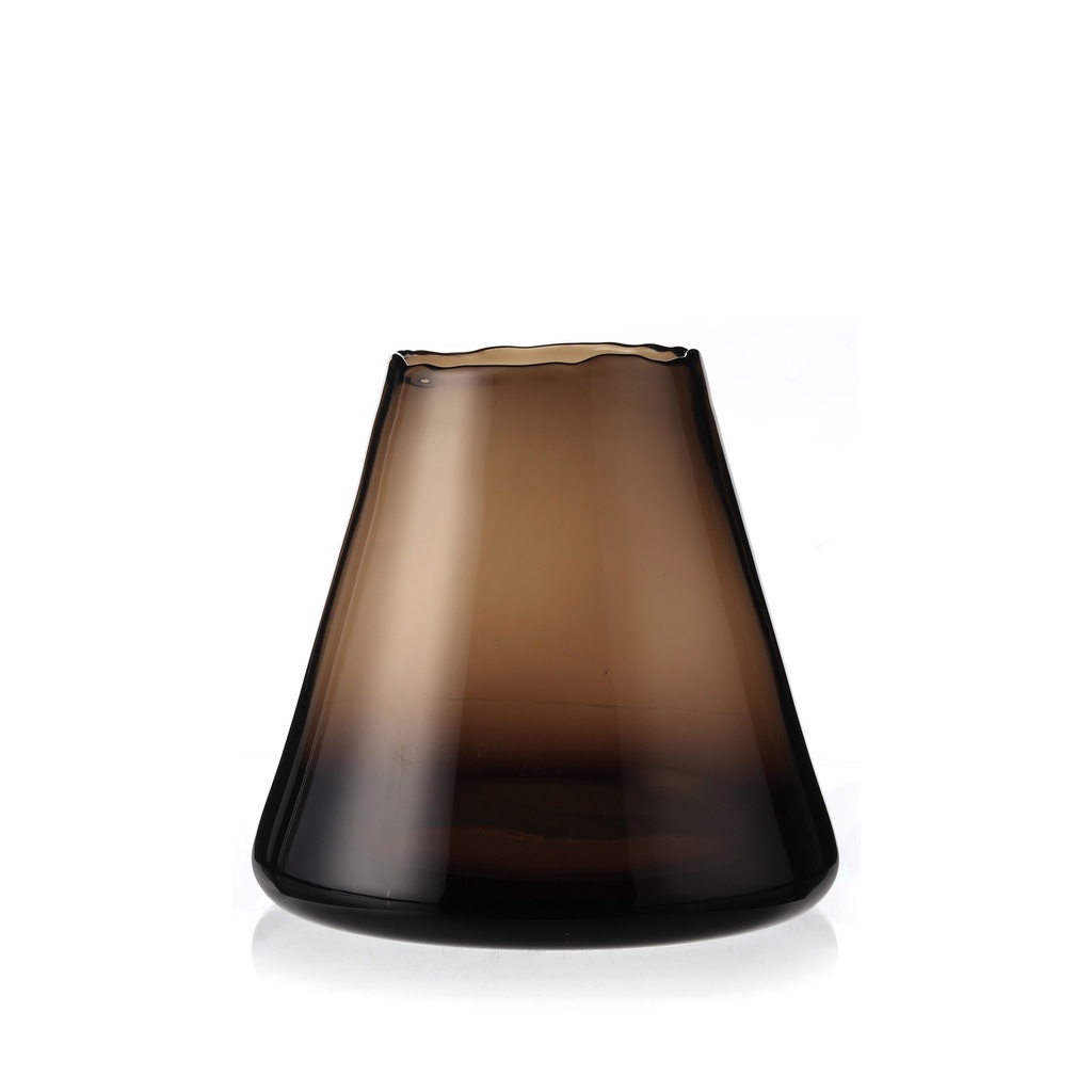 Conical vase organic rim Xtra large - mocha - Ø25 x 22 cm- p 1