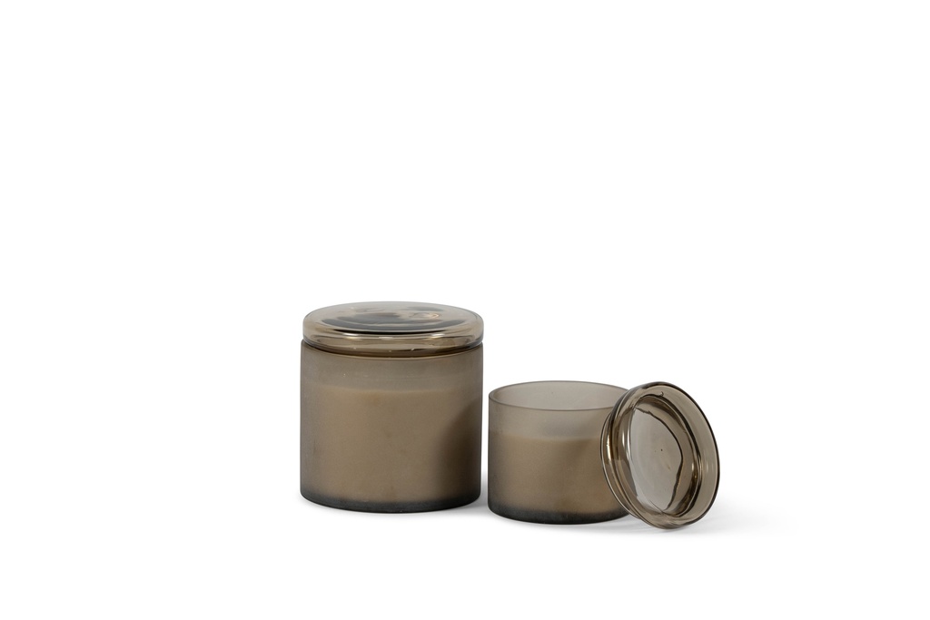 Scented candle votive matt with glossy cover medium - light smoke - Ø12 x 13 cm - 2 wicks - p 4